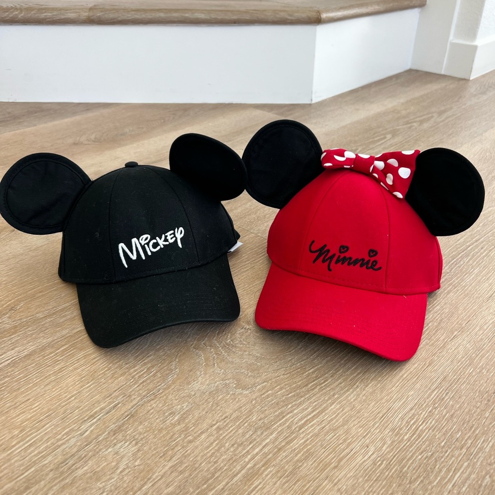 Mickey and Minnie Mouse Ear Caps
